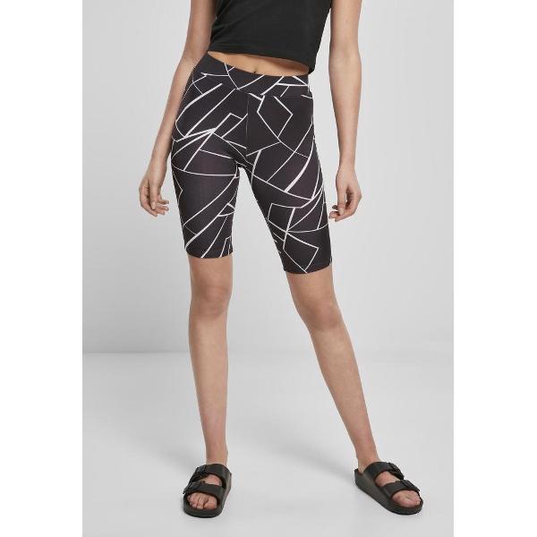 Urban Classics - AOP Geometric Korte cycle broek - S - Zwart