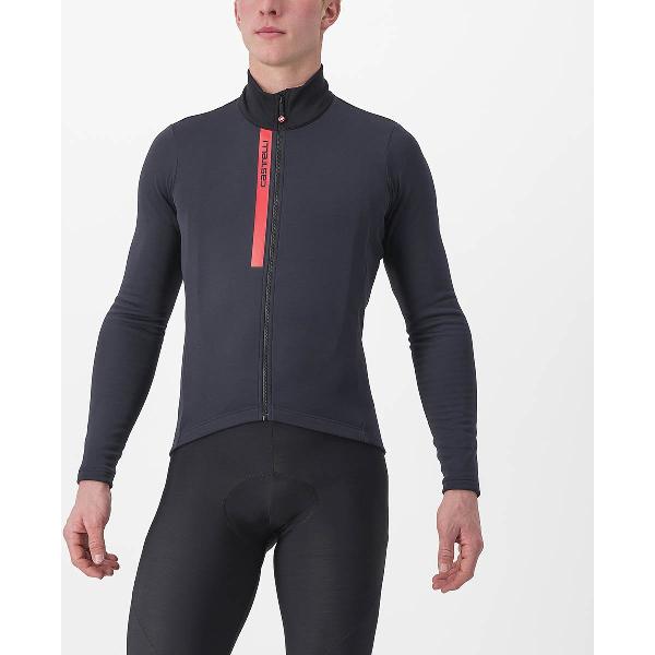 Castelli Entrata Thermal Jersey - Light Black/Red