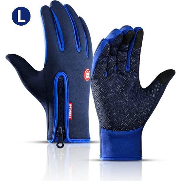 Bovista Handschoenen - Touchscreen Handschoenen - Fietshandschoenen - Winter - Heren - Wielrenhandschoenen - Donkerblauw - Maat L