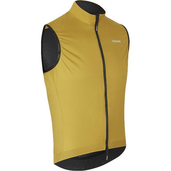 GripGrab - WindBuster Vest Lichte Winddichte Fiets Gilet Thermo Wielrennen Windvest Mouwloos - Mosterd Geel - Heren - Maat XL