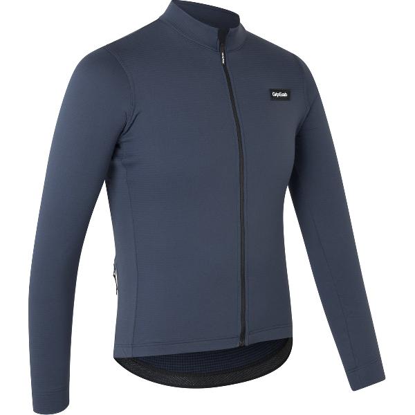 GripGrab - Gravelin Merinotech Thermo Fietsshirt Lange Mouwen Merino Wielrenshirt Cycling Jersey - Navy Blauw - Heren - Maat XL