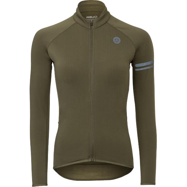 AGU Thermo Fietsshirt Lange Mouwen Essential Dames - Army Green - XS