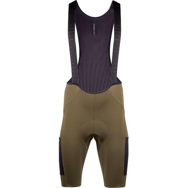 Nalini Heren Fietsbroek kort met bretels - Koersbroek - wielrenbroek Groen - GRAVEL BIB SHORT Khaki green - XXL