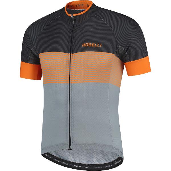 Rogelli Boost Fietsshirt - Korte Mouwen - Heren - Grijs, Zwart, Oranje - Maat S