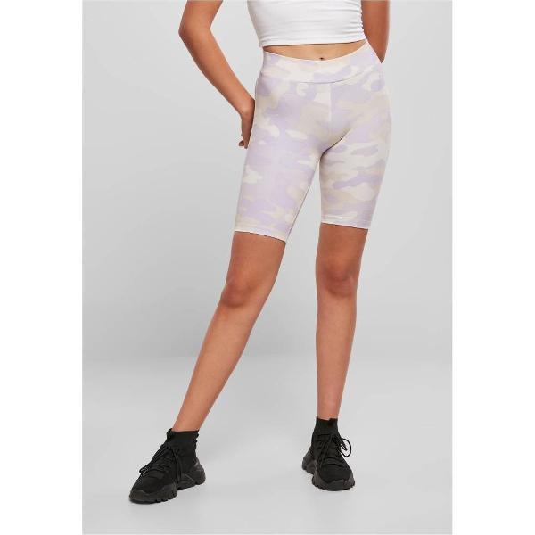 Urban Classics - High Waist Camo Tech Korte cycle broek - L - Paars