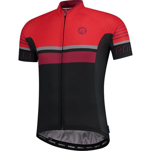 Rogelli Hero Fietsshirt - Korte Mouwen - Heren - Grijs, Zwart, Bordeaux - Maat S