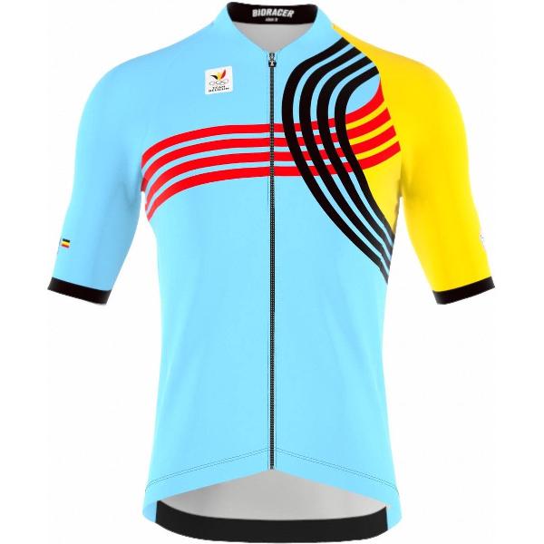 BIORACER Fietsshirt Heren - Officieel Team Belgium 2024 Olympische Editie - Model 'Icon' - Blauw - Maat 3XL - Fietskleding Heren