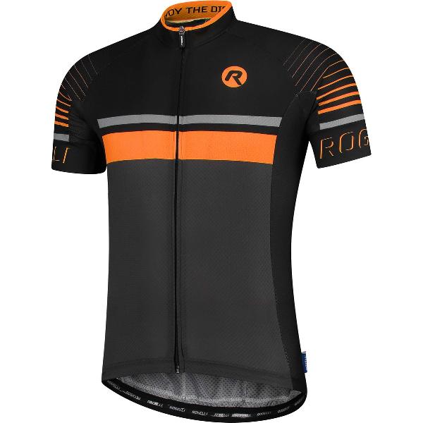 Rogelli Hero Fietsshirt - Korte Mouwen - Heren - Grijs, Zwart, Oranje - Maat 2XL