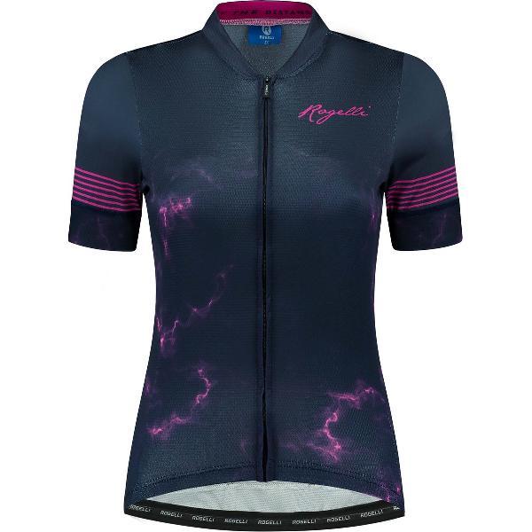 Rogelli Marble Fietsshirt - Korte Mouwen - Dames - Blauw, Roze - Maat M