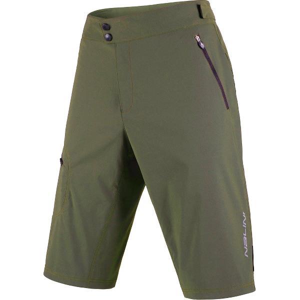 Nalini Heren Fietsbroek kort zonder bretels - Zonder Zeem - Groen - ADVENTURES SHORT Olive green - XL