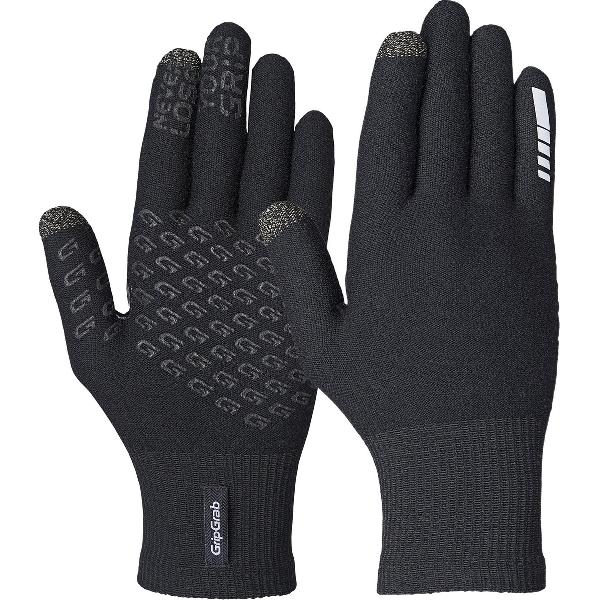 GripGrab - Primavera 2 Merino Lente Herfst Fietshandschoenen Touchscreen Liner Handschoenen met Merinowol - Zwart - Unisex - Maat XS/S