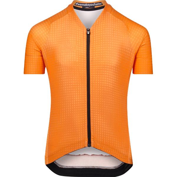 BIORACER Fietsshirt Kinderen Korte Mouw - Model 'Icon Optical Art' - Oranje - Speciale pasvorm voor kinderen - Maat 128 | 8 Jaar - Fietskleding voor Kinderen