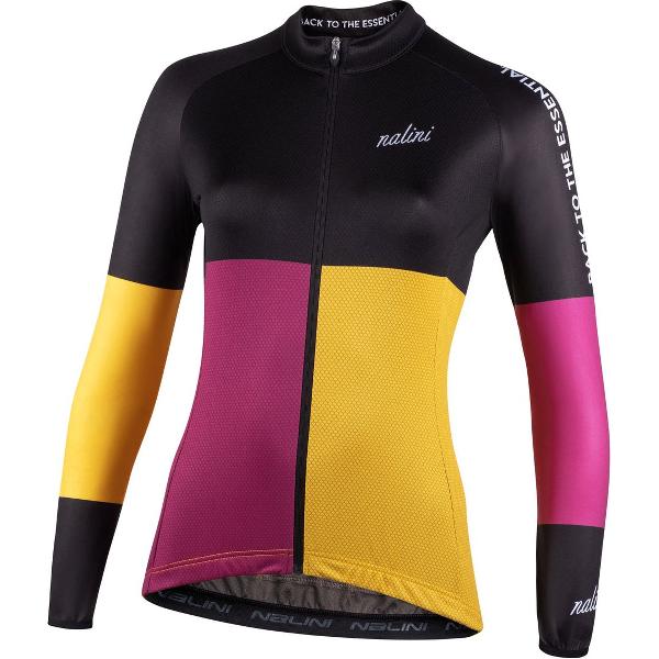 Nalini - Dames - Fietsshirt - Lange Mouwen - Wielrenshirt - Geel - Zwart - NEW LS COLOR LADY J - XXL