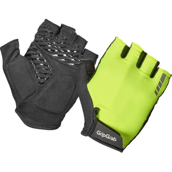 GripGrab - ProRide RC Max Korte Vinger Zomer Fietshandschoenen met Padding - Geel Hi-Vis - Heren - Maat M