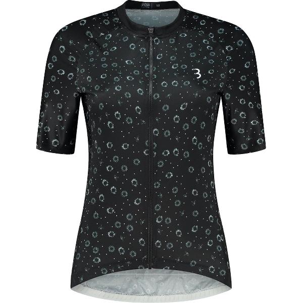 BBB Cycling DonnaFit R - Fietsshirt Dames Korte Mouwen - Duurzaam Wielrenshirt Dames - Black Floral - Maat S - BBW-413