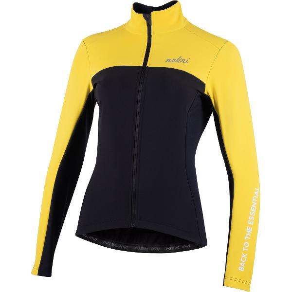 Nalini - Dames - Fietsjack winter - Winddicht Warm Wielrenjack - Geel - Zwart - NEW ROAD LADY JKT - XL