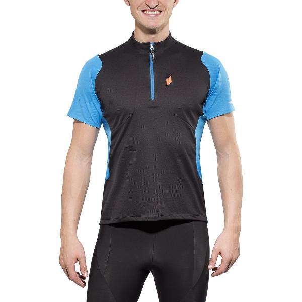 Shimano Touring jersey heren black/lightning blue Maat M