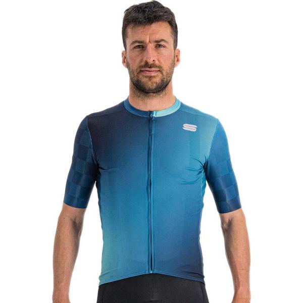 Sportful Fietsshirt Korte Mouwen Blauw Heren - Rocket Jersey Berry Blue Juniper Blue Galaxy-M