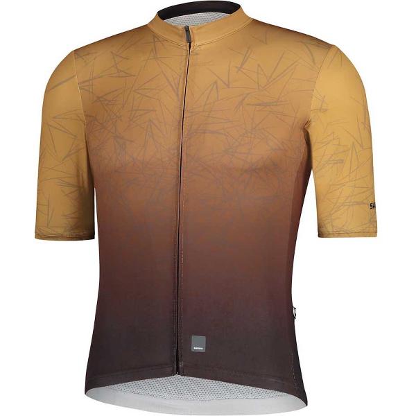 Shimano Breakaway Jersey Met Korte Mouwen Geel,Bruin L Man