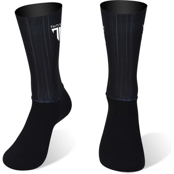 TriTiTan Professional Breathable Aero Cycling Socks - Fietssokken - Zwart - L