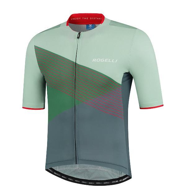 Rogelli Spike Fietsshirt - Korte Mouwen - Heren - Grijs, Groen, Rood - Maat M