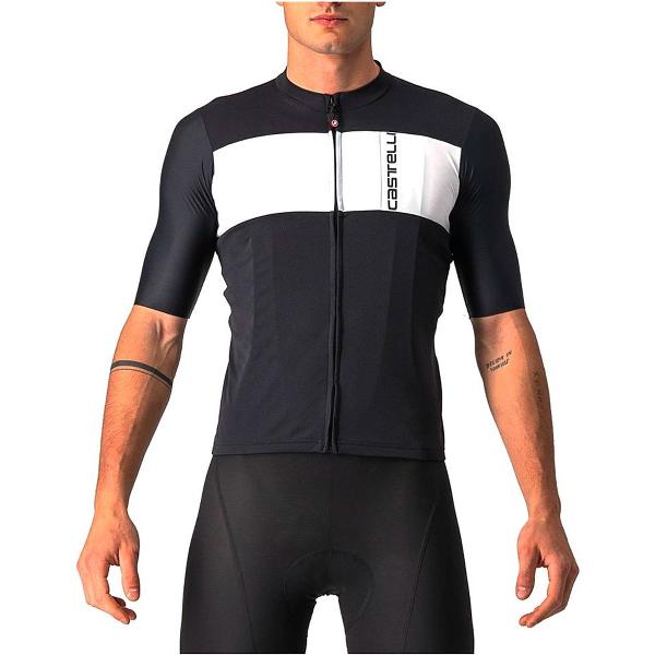 Castelli Fietsshirt Korte Mouwen Heren Zwart Wit - PROLOGO 7 JERSEY LIGHT BLACK SILVER GRAY IVORY-L