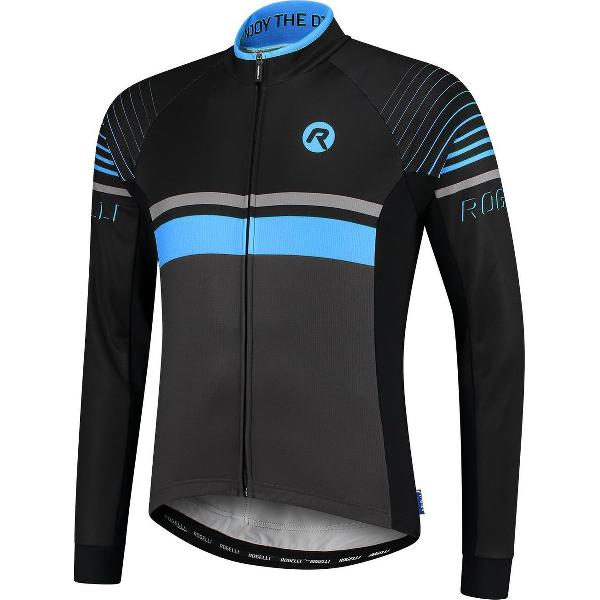 Rogelli Hero Fietsshirt - Lange Mouwen - Heren - Grijs, Zwart, Blauw - Maat M