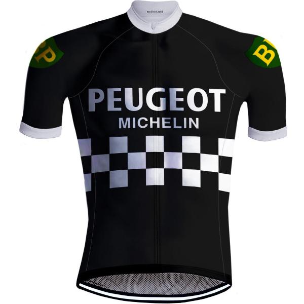 Retro Wielertenue Peugeot Zwart/Wit - REDTED (3XL)