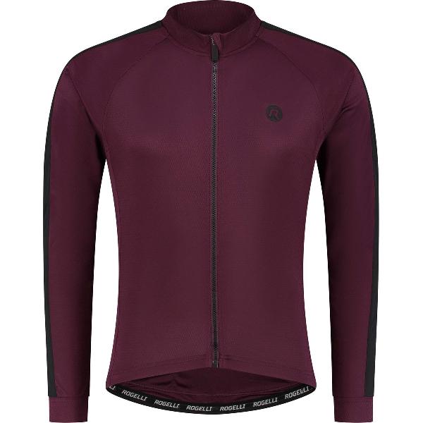 Rogelli Explore Fietsshirt - Lange Mouwen - Heren - Bordeaux, Zwart - Maat XL