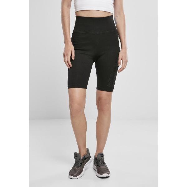 Urban Classics - High Waist Branded Korte cycle broek - M - Zwart