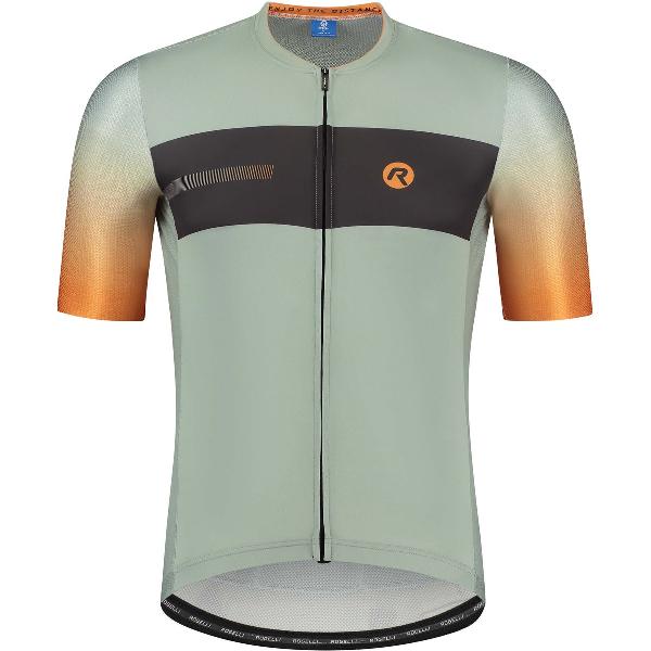 Rogelli Dawn Fietsshirt - Korte Mouwen - Heren - Mint, Oranje, Zwart - Maat L