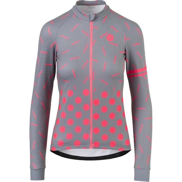 AGU Sprinkle Dot Fietsshirt Lange Mouwen Essential Dames Fietsshirt - Maat L - Grijs