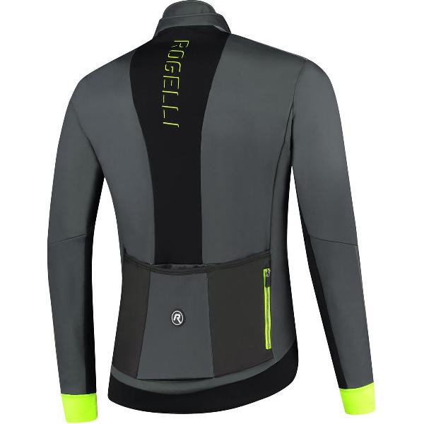 Rogelli HI VIS Winterjack - Heren - Fietsjack - Grijs/Fluor/Reflectie - Maat L