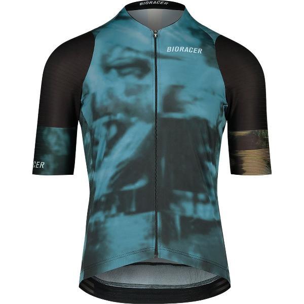 BIORACER Fietsshirt Heren Korte Mouw - 2024 Flandrien Series 'Pedaleur' - Model 'Icon' - Blauw - Maat S - Fietskleding Heren