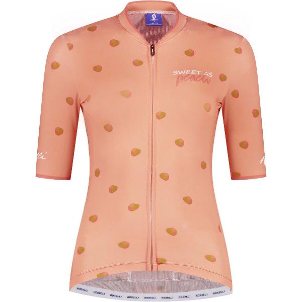 Rogelli Fruity Fietsshirt - Korte Mouwen - Dames - Koraal - Maat XS