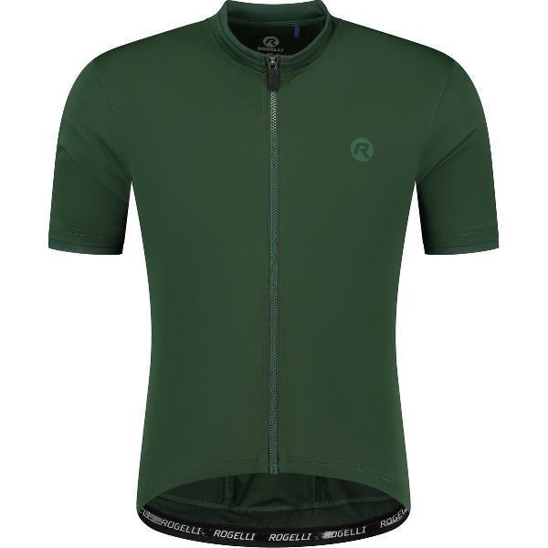 Rogelli Essential Fietsshirt - Korte Mouwen - Heren - Leger Groen - Maat 2XL