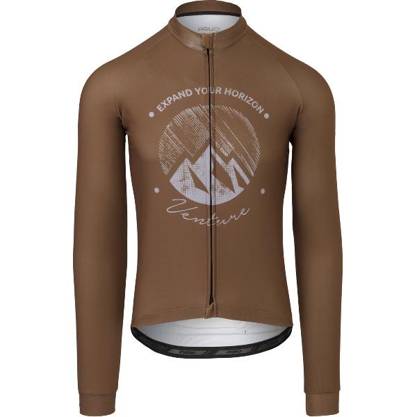 Gravel Fietsshirt Lange Mouwen Venture Heren - Bruin - XXXL