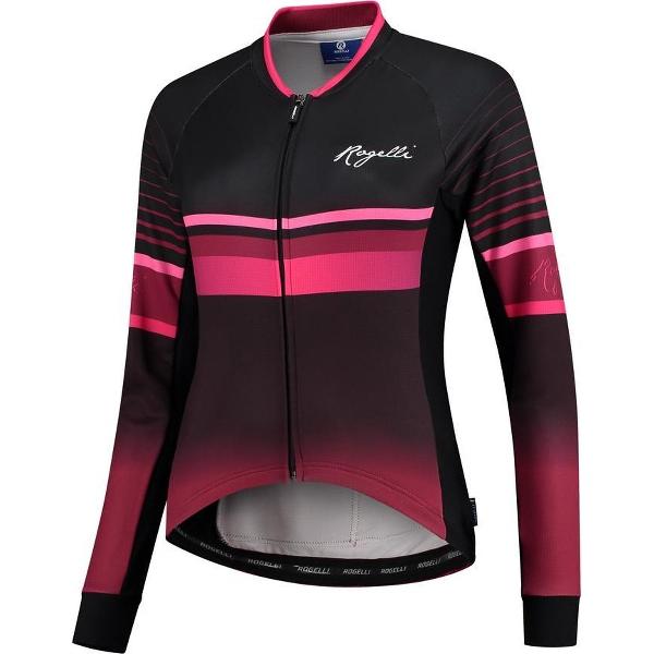 Rogelli Impress Fietsshirt - Lange Mouwen - Dames - Bordeaux, Roze - Maat S