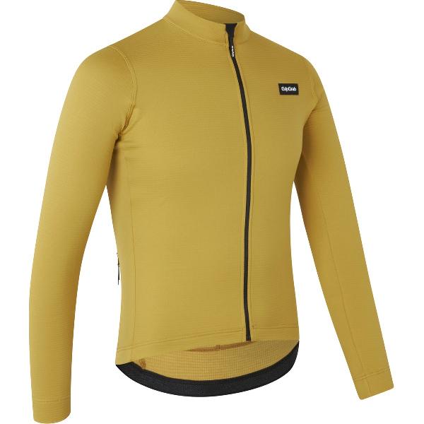 GripGrab - Gravelin Merinotech Thermo Fietsshirt Lange Mouwen Merino Wielrenshirt Cycling Jersey - Mosterd Geel - Heren - Maat L