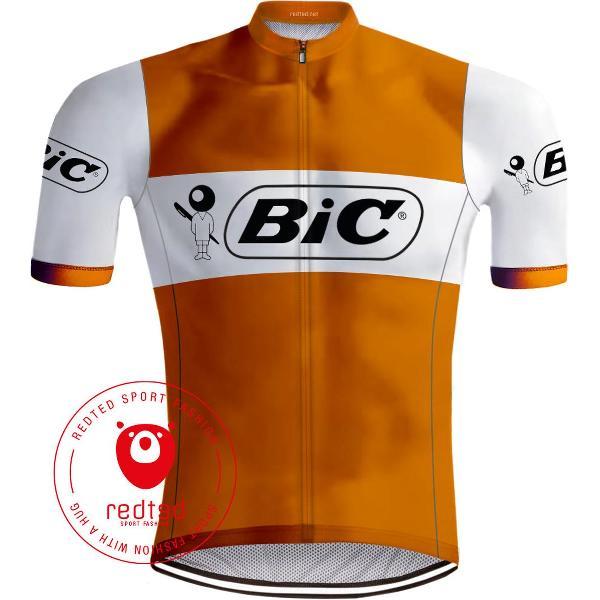 Retro Wielershirt Bic Oranje - REDTED (M)