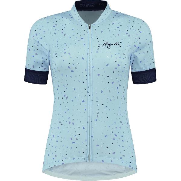 Rogelli Terrazzo Fietsshirt - Korte Mouwen - Dames - Licht Blauw, Navy - Maat XL