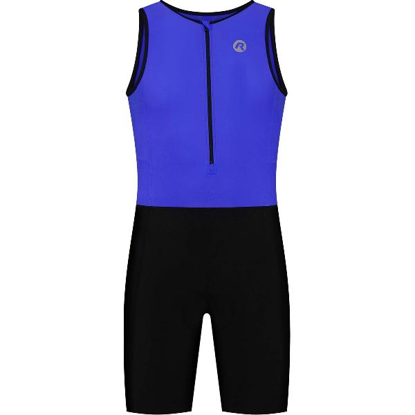 Rogelli Florida Trisiut Met Korte Mouwen Voor Triatlon - Kids - Blauw, Zwart - Maat 140/152