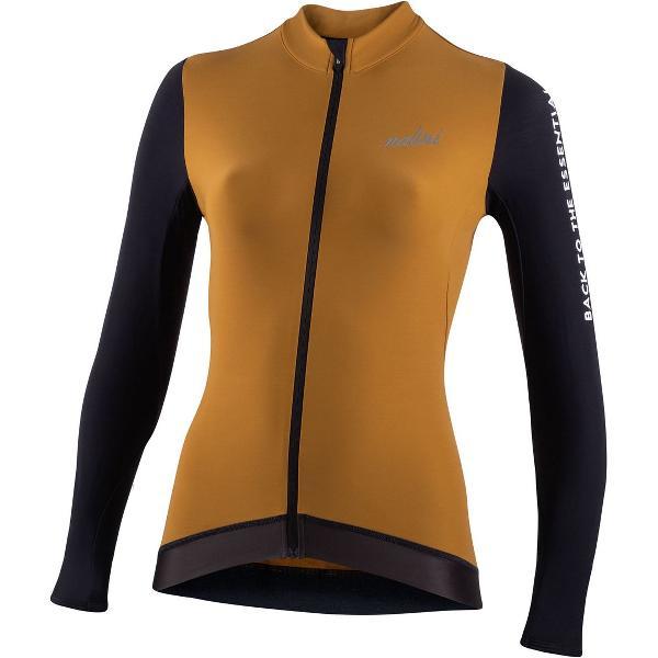 Nalini - Dames - Fietsshirt - Lange Mouwen - Wielrenshirt - Bruin - Zwart - NEW LS LADY FIT J - M