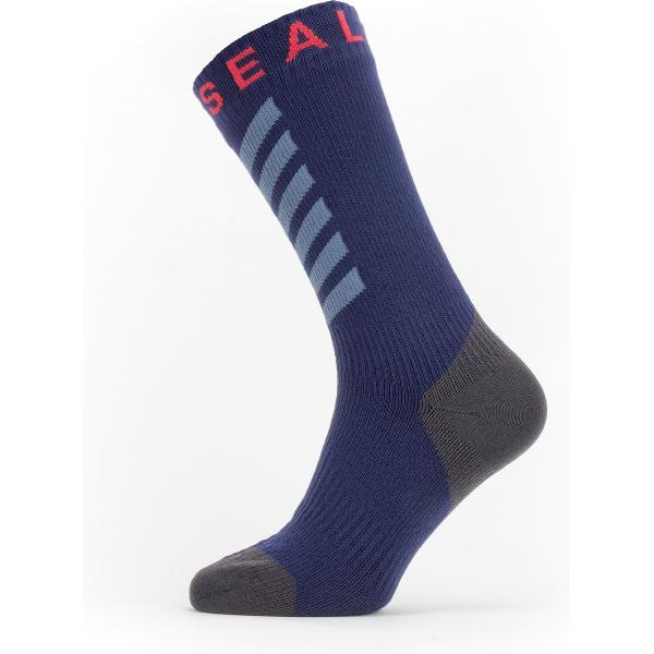 SS Waterproof Warm Weather Sock Hydrostop Unisex - Navy Blue/Grey/Red - Maat S