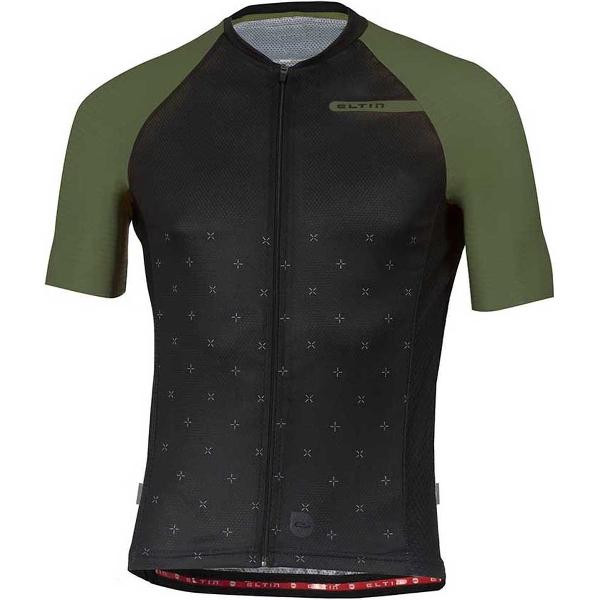 Eltin Resistance Korte Mouwen Fietsshirt Groen,Zwart S Man