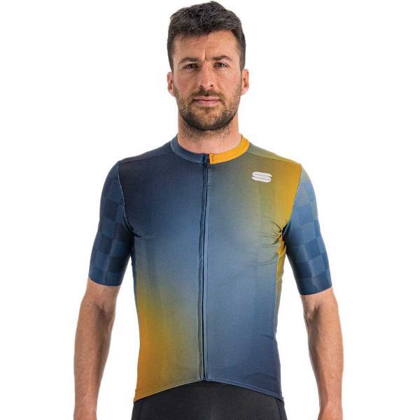 Sportful ROCKET Fietsshirt Galaxy Blue Blue Sea Golden Oak - Mannen - maat M