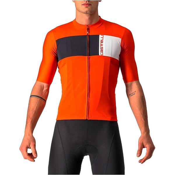 Castelli Fietsshirt Korte Mouwen Heren Rood Zwart - PROLOGO 7 JERSEY FIERY RED LIGHT BLACK IVORY-L