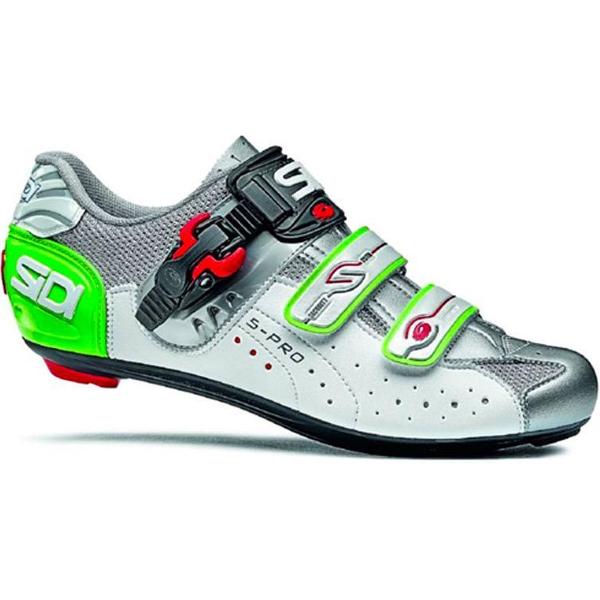 Sidi Scarpe Genius 5-Pro - Racefietsschoenen - Wit Zilver Groen - Maat 45