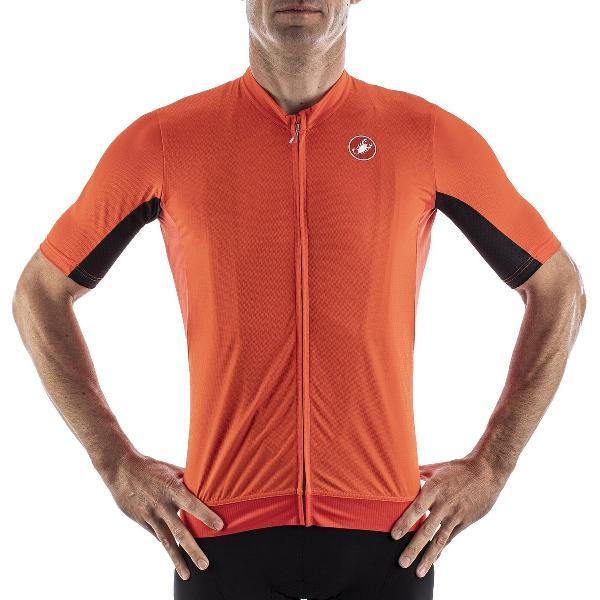 Castelli Vantaggio Jersey FZ Fietsshirt - Maat M - Mannen - Rood/Zwart