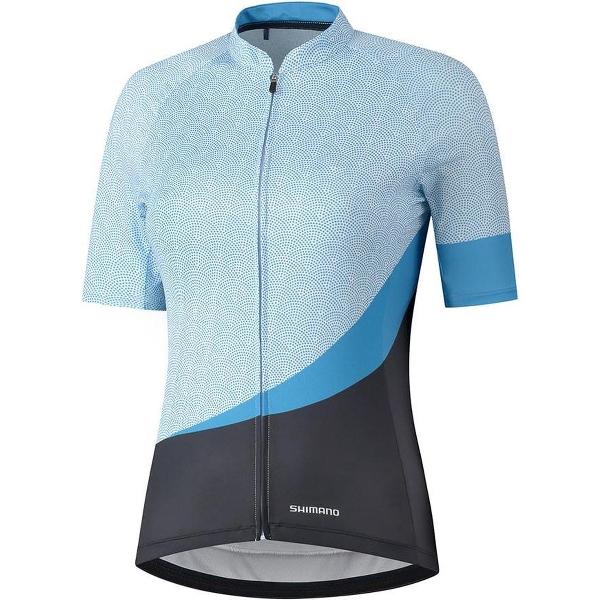 Shimano Wielershirt Mizuki – Fietsshirt Dames – Race Shirt – M – Blauw / Grijs